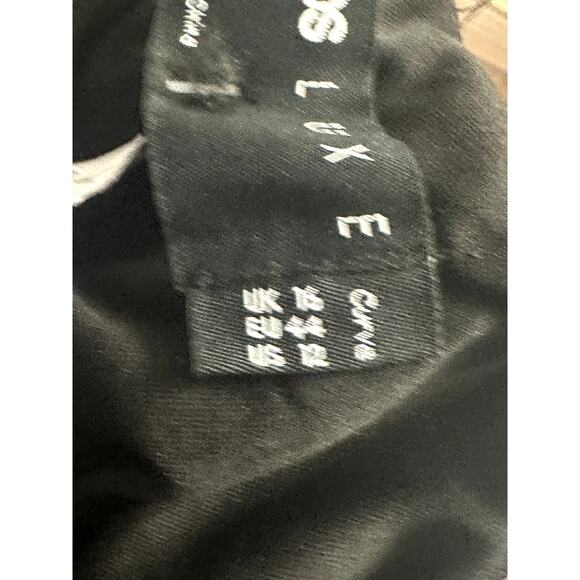 ASOS Luxe Curve Midi Dress Ruched Mesh Long Sleeve Back Zip Closure Black 12 NWT - Picture 10 of 10